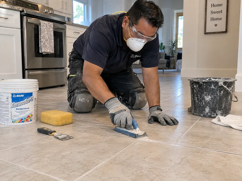 Flooring, Tile & Grout Work service in a Dubai home