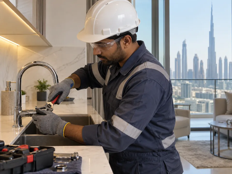 Minor Plumbing & Sealing service in a Dubai home